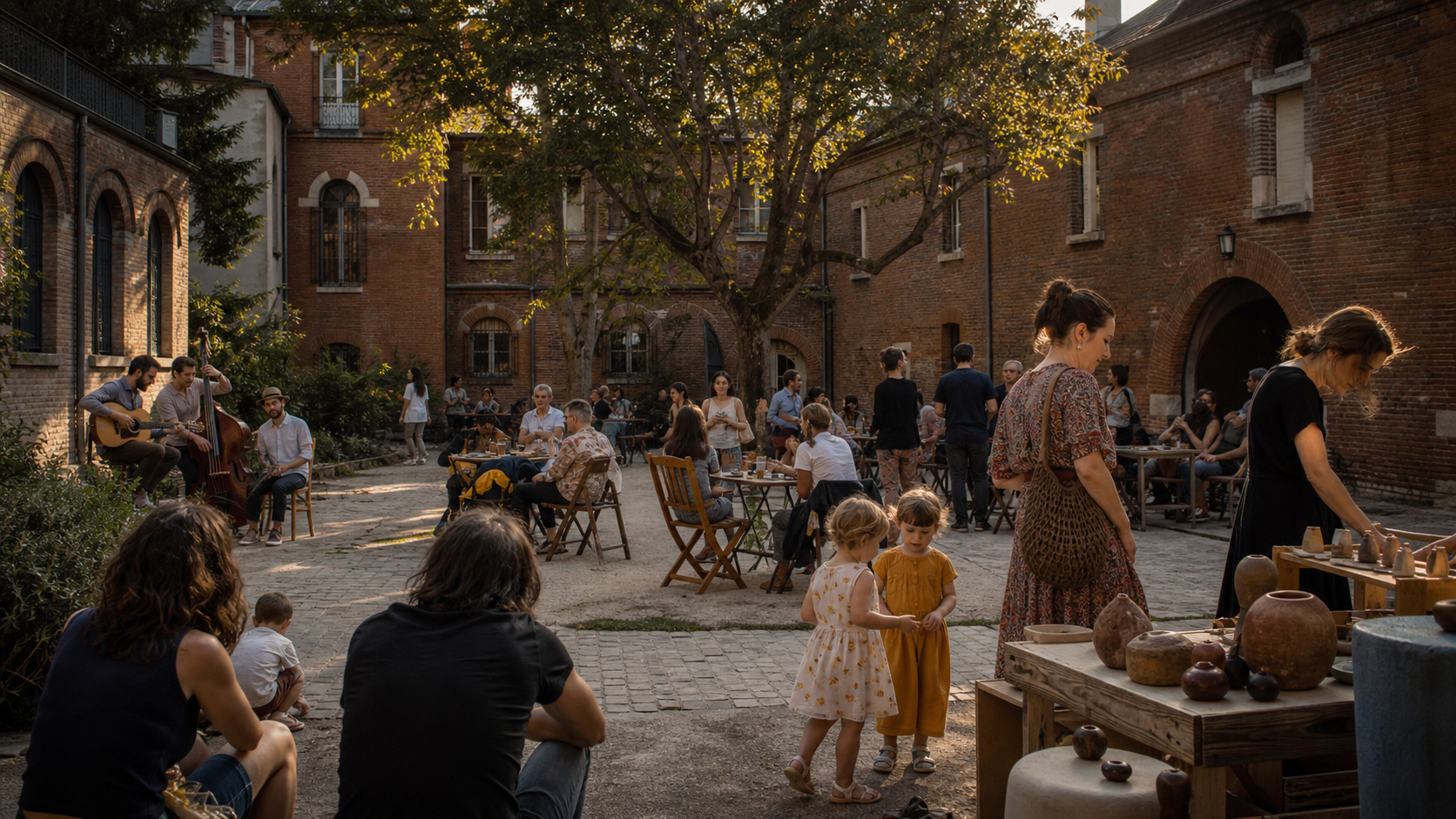 Visiteurs découvrant les plantes alimentaires des Jardins du Muséum à Toulouse
